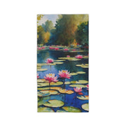 Monet Inspired Waterlily Pond Beach Towels