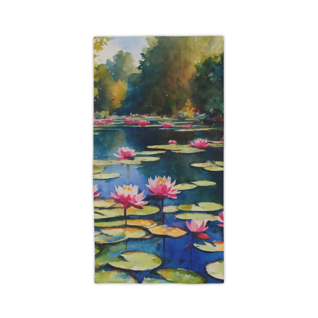 Monet Inspired Waterlily Pond Beach Towels