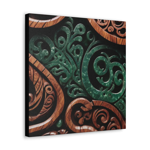 Wood and Jade Pounamu Greenstone Classic Canvas