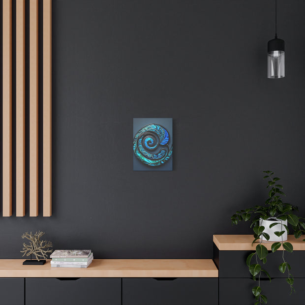 Stunning Blue Paua Abalone Shell Spiral Classic Canvas