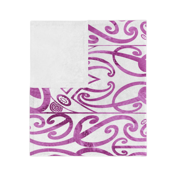 Purple Koru Velveteen Microfiber Blanket