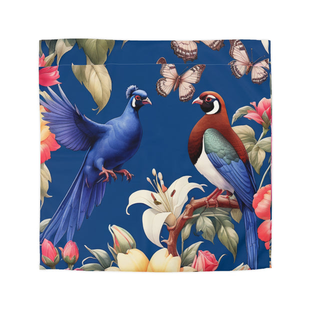 Pheasants A Blue Microfiber Duvet Cover