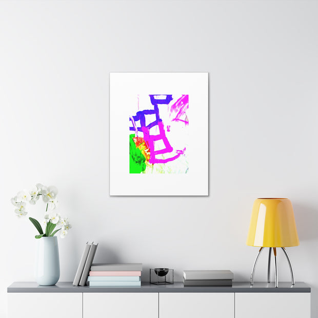 Canvas Gallery Wraps Pink and Blue Ladders Art