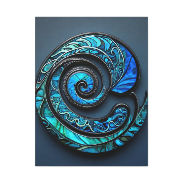 Stunning Blue Paua Abalone Shell Spiral Classic Canvas