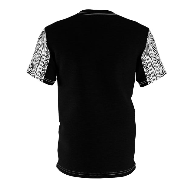 Black and White Koru Unisex Cut & Sew Tee (AOP)