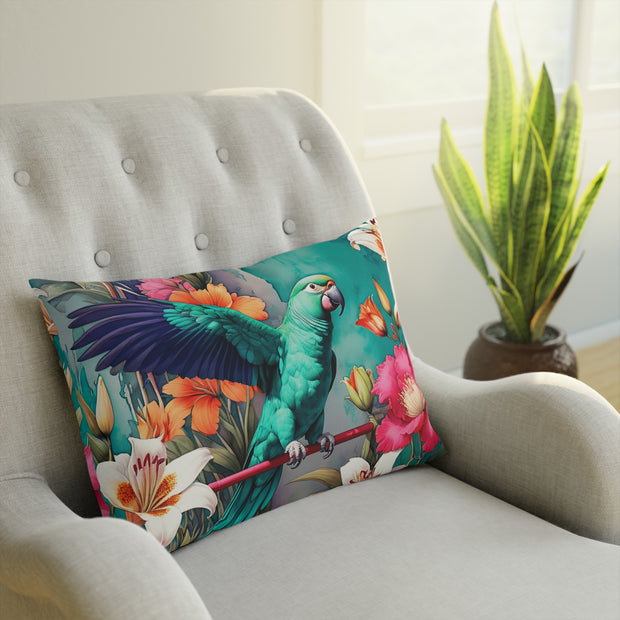 Emerald Green Parrot Paradise Cushion