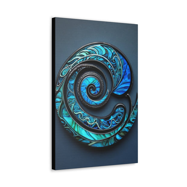 Stunning Blue Paua Abalone Shell Spiral Classic Canvas