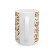 Burnt Orange Koru Ceramic Mug, (11oz, 15oz)