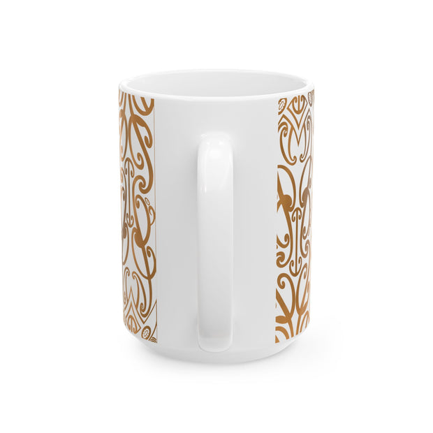 Burnt Orange Koru Ceramic Mug, (11oz, 15oz)