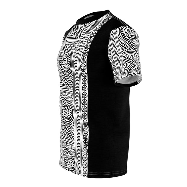 Black and White Koru Unisex Cut & Sew Tee (AOP)