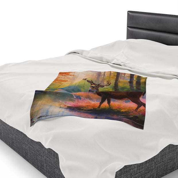 Deer Heaven Velveteen Plush Blanket