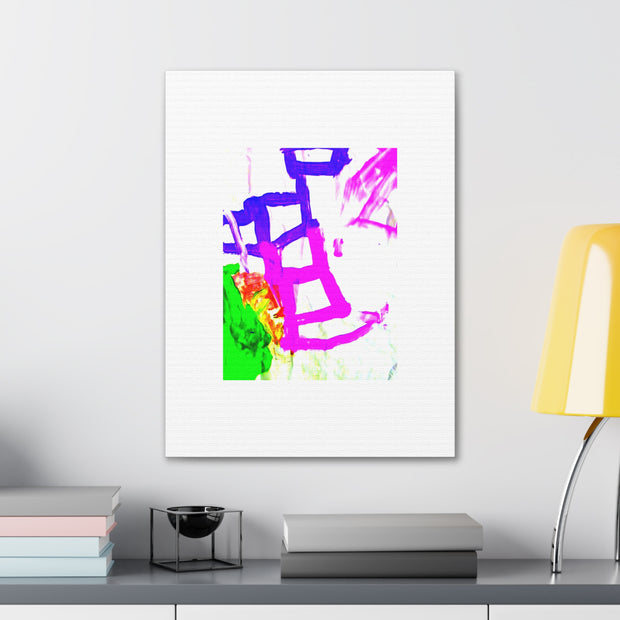 Canvas Gallery Wraps Pink and Blue Ladders Art