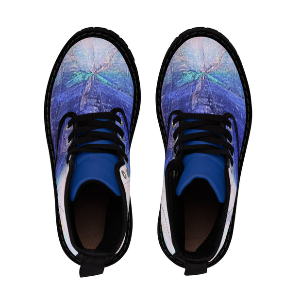 Women's Canvas Boots Blue and Pink Gradient