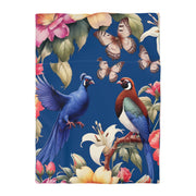 Pheasants A Blue Microfiber Duvet Cover