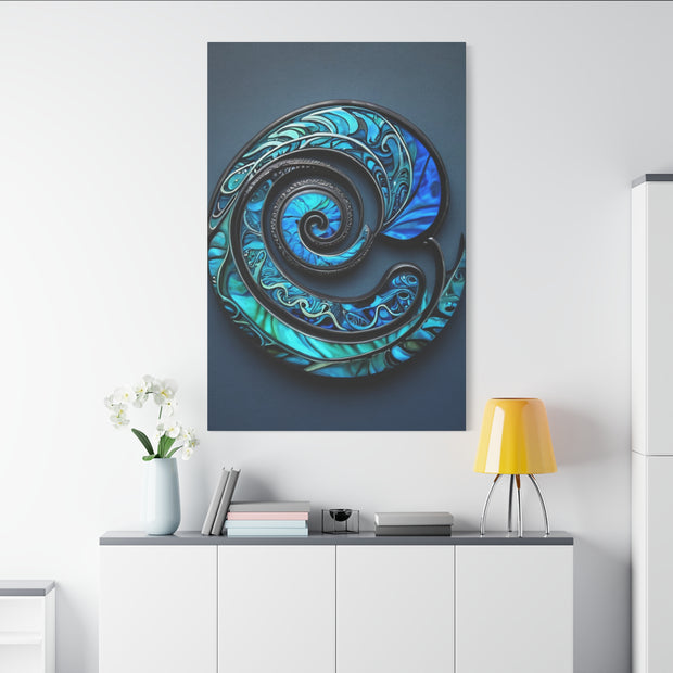 Stunning Blue Paua Abalone Shell Spiral Classic Canvas