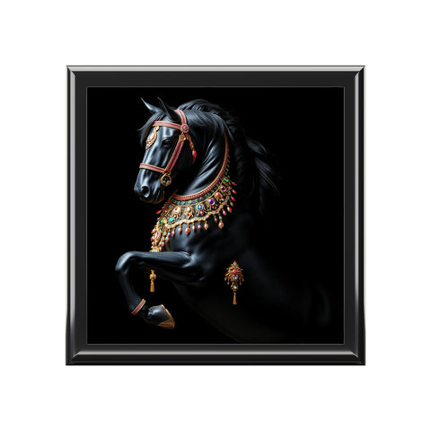 Black Stallion With Jewels Jewelry Box