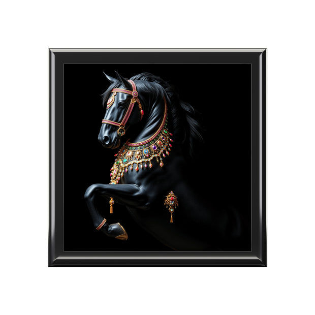 Black Stallion With Jewels Jewelry Box