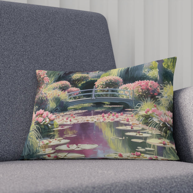 Monet Inspired Lily pond Cushion Watercolor