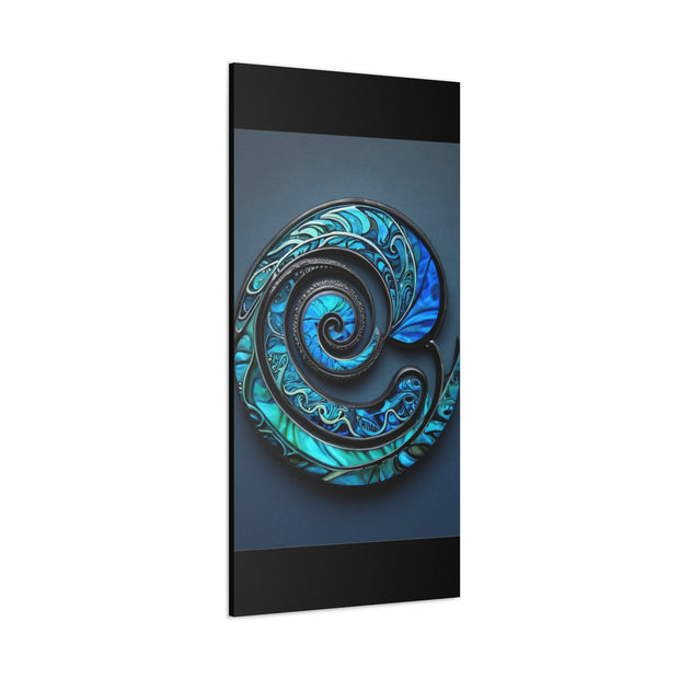 Stunning Blue Paua Abalone Shell Spiral Classic Canvas