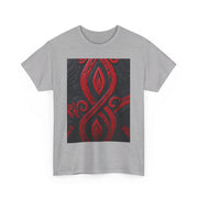 Red and Black Maori Design Mana Unisex Heavy Cotton Tee