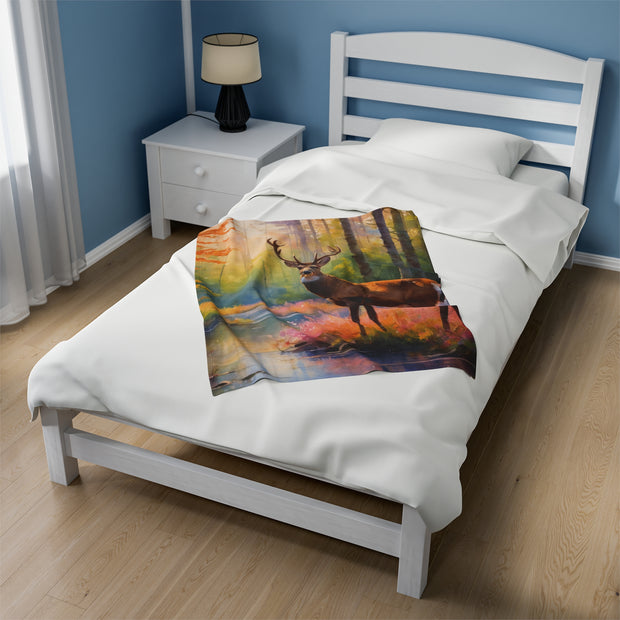 Deer Heaven Velveteen Plush Blanket