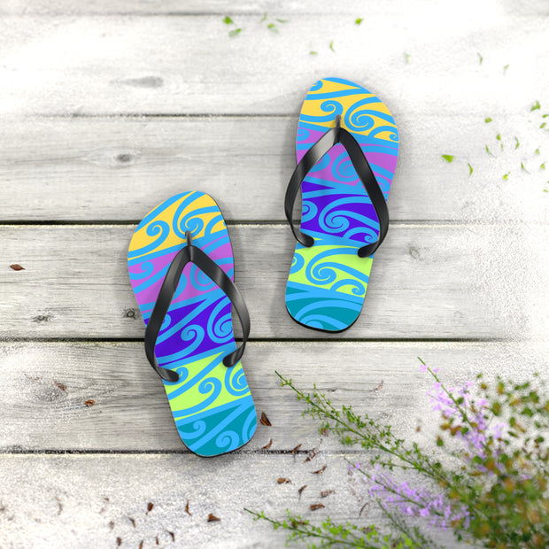 Blue Koru Flip Flops