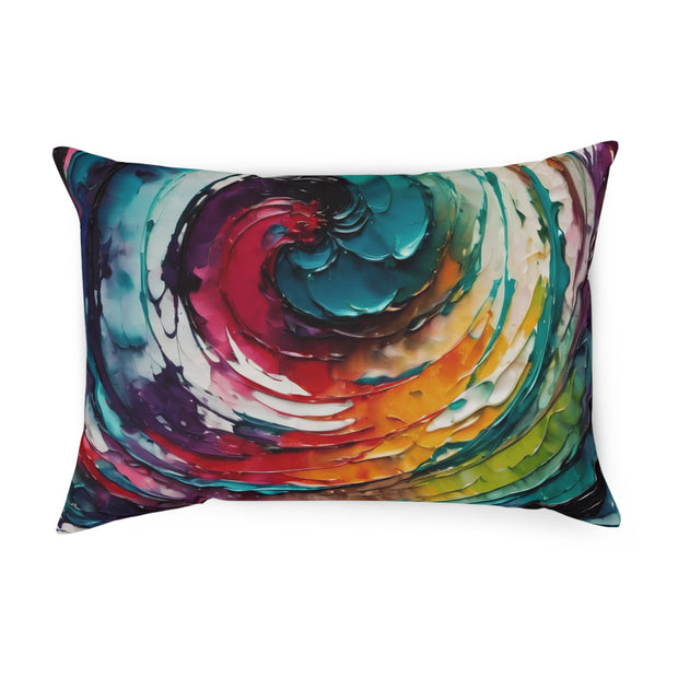 Colorful Swirl In Watercolors and Oils Cushion