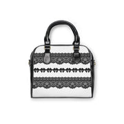 Black and White Chantelle Lace Shoulder Handbag