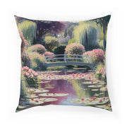Monet Inspired Lily pond Cushion Watercolor