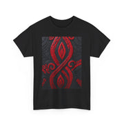 Red and Black Maori Design Mana Unisex Heavy Cotton Tee