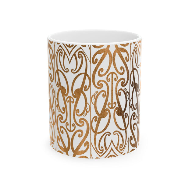 Burnt Orange Koru Ceramic Mug, (11oz, 15oz)