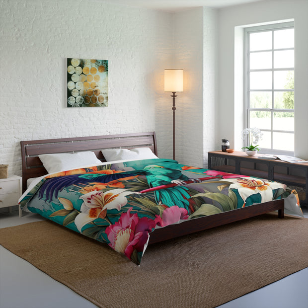 Emerald Green Parrot Paradise Comforter