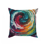 Colorful Swirl In Watercolors and Oils Cushion