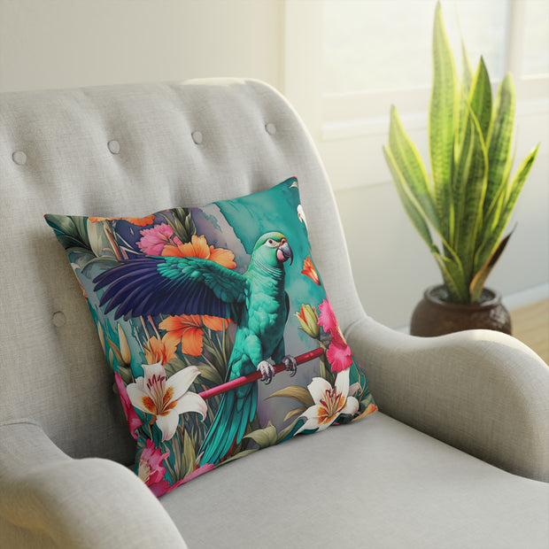 Emerald Green Parrot Paradise Cushion