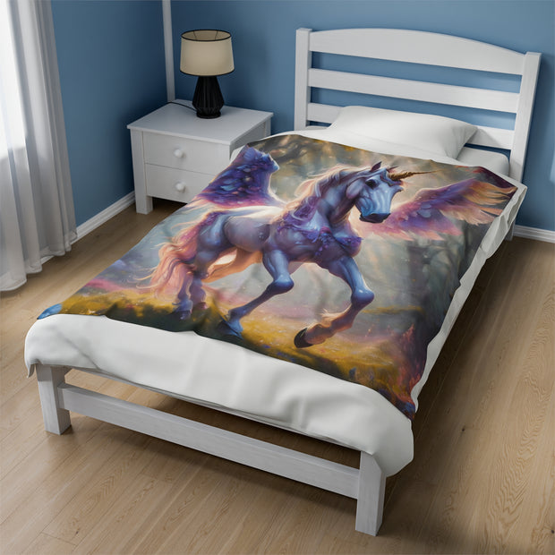 Magical Childrens Unicorn Horse Velveteen Plush Blanket