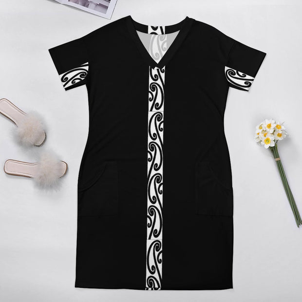 Design Baggy Dress With Pockets Black Koru