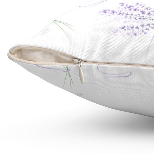 Spun Polyester Square Pillow  Lavender Lilac Dreams
