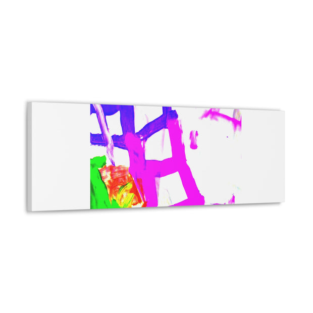Canvas Gallery Wraps Pink and Blue Ladders Art