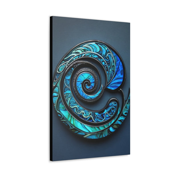 Stunning Blue Paua Abalone Shell Spiral Classic Canvas