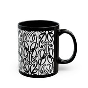 Black And White Koru Black Mug (11oz, 15oz)