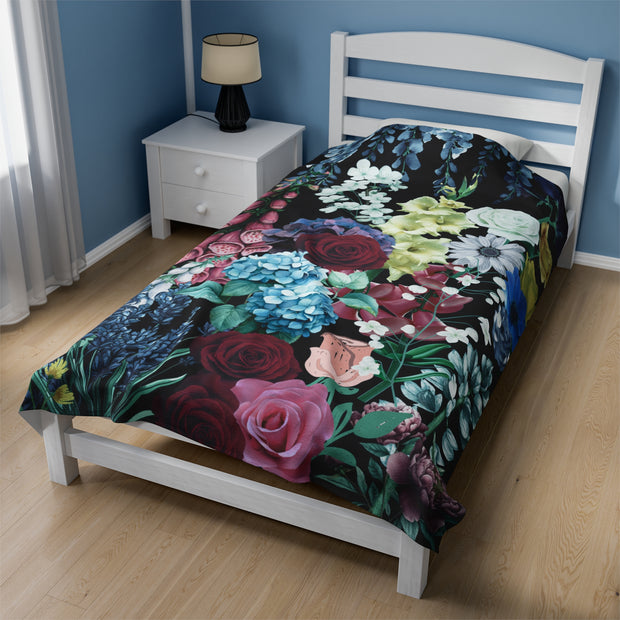 Flowers Galore Velveteen Plush Blanket