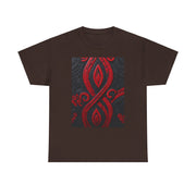 Red and Black Maori Design Mana Unisex Heavy Cotton Tee