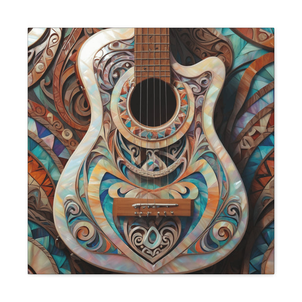 Mother Of Pearl Guitar Colorful Classic Canvas