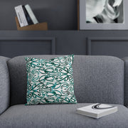 Dark Teal Green Koru Cushion