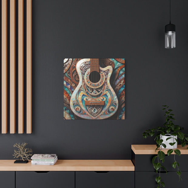 Mother Of Pearl Guitar Colorful Classic Canvas