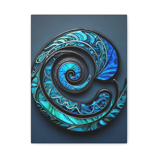 Stunning Blue Paua Abalone Shell Spiral Classic Canvas