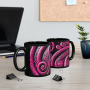Pink Koru Black Mug (11oz, 15oz)
