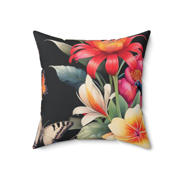 Black Forest Faux Suede Square Pillow