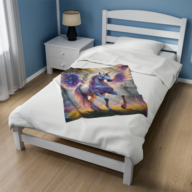 Magical Childrens Unicorn Horse Velveteen Plush Blanket