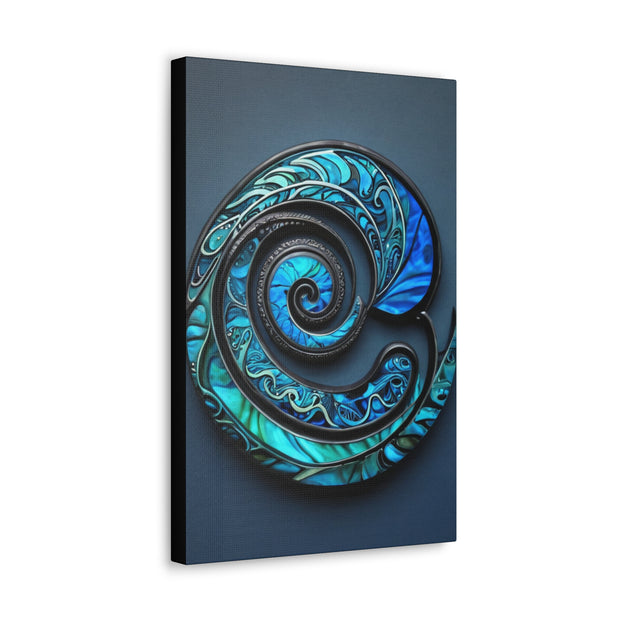 Stunning Blue Paua Abalone Shell Spiral Classic Canvas
